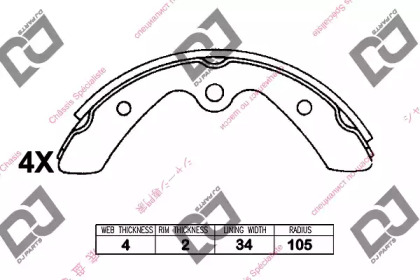 Комлект тормозных накладок DJ PARTS BS1388